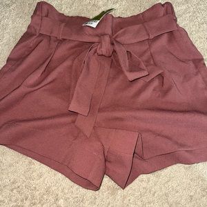 Mauve Elastic Shorts NWT